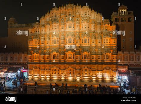 Night view of Hawa Mahal in Jaipur Rajasthan India Stock Photo - Alamy