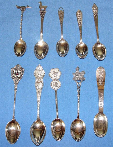 Set of 10 vintage sterling silver souvenir spoons from heirloomdolls on ...