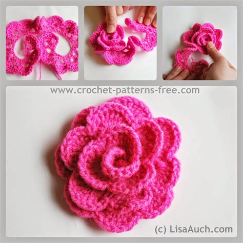 How to Crochet a 3d Rose Crochet Rose Flower FREE Pattern | Crochet ...