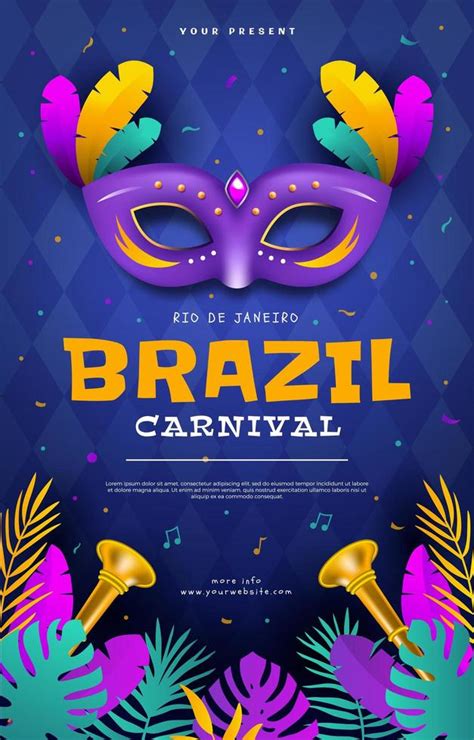 Rio Carnival Poster with Mask Concept 2058433 Vector Art at Vecteezy