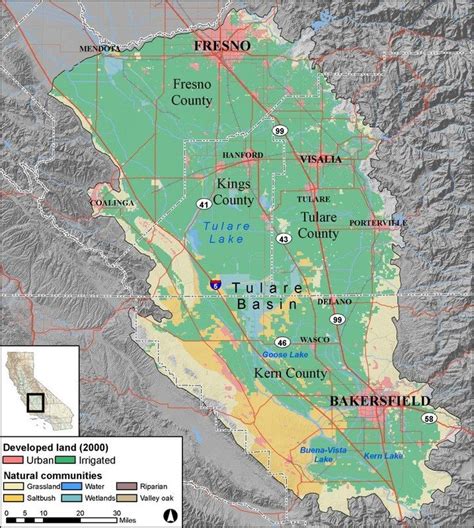 Land use in the Tulare Lake basin in 2000. | Download Scientific Diagram