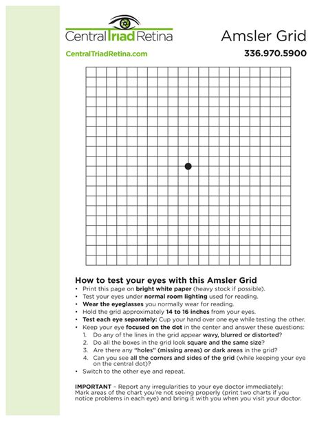 Amsler Grid Chart Printable