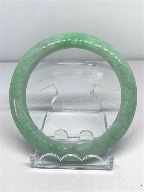 Jade Bangle - Apple Green Grade A Jadeite Bangle with double ...