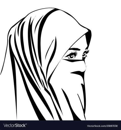 Beautiful muslim woman with hijab isolated Vector Image