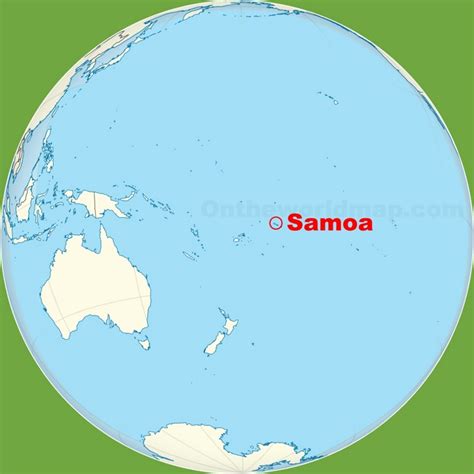 Samoa location on the Pacific Ocean map - Ontheworldmap.com