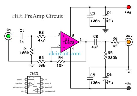 amplifier - Need some help building a TL072 preamp circuit - Electrical ...