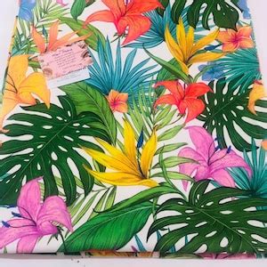 Tropical Outdoor Fabric by the Yard, Upholstery Fabric, Plant Fabric ...