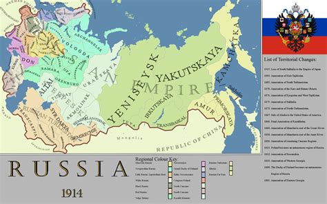 Russian Empire Map 1914