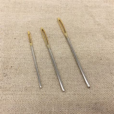 5Pcs Large Needles Leather Sewing Needles Gold Eye Needle Embroidery ...