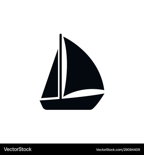 Simple boat icon flat Royalty Free Vector Image