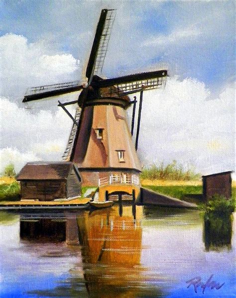 Dutch Windmill Painting by RB McGrath - Pixels