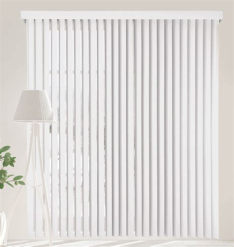 White Vinyl Vertical Blind 78 in. W x 84 in. L with 3.5 in. Slats ...