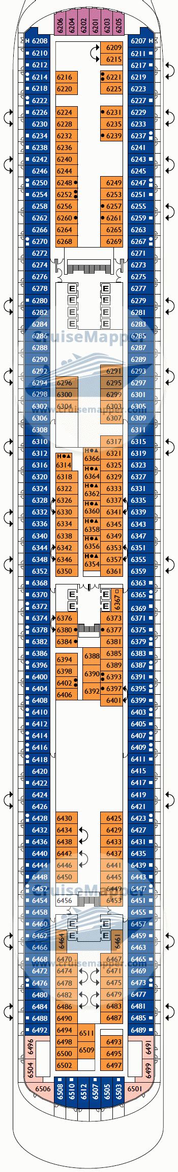 Carnival Venezia deck 21 plan | CruiseMapper