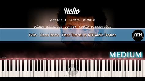 Hello - Lionel Richie - Piano Tutorial 2022 - YouTube