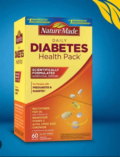 Nature Made Diabetes Health Pack supplements,60 Packets Pre & Diabetes ...