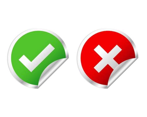 Free Vector | Green check mark and red cross stickers