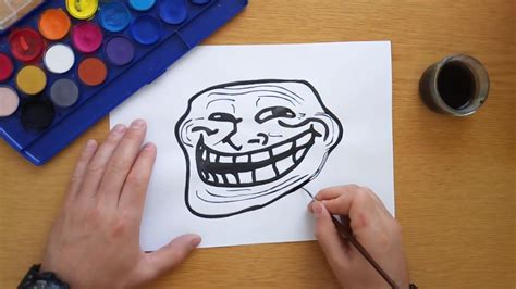 How to draw the Trollface - Meme drawing - YouTube