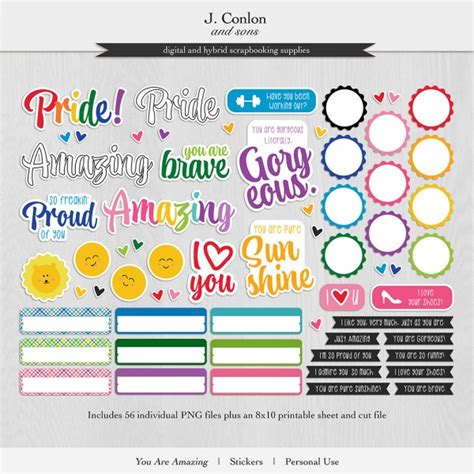 You Are Amazing Printable Stickers - J. Conlon and Sons