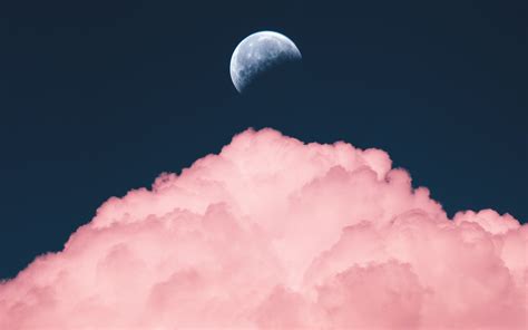 aesthetic purple color of moon iMac Wallpaper Download | AllMacWallpaper