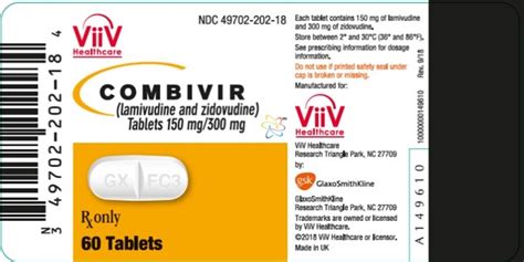 NDC 49702-202 Combivir Lamivudine And Zidovudine