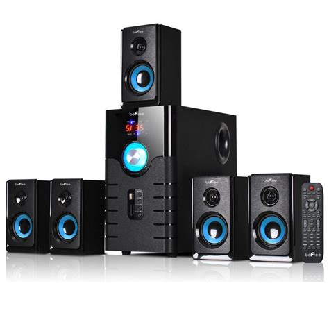 beFree Sound 5.1 Channel Surround Sound Bluetooth Speaker System- Blue ...