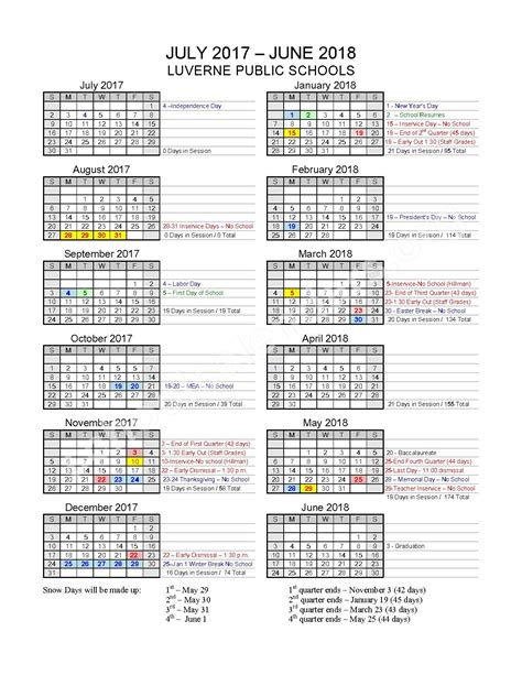 Luverne Public School District Calendars – Luverne, MN