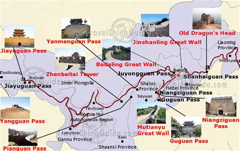 China Great Wall Maps: Tourist, Sections, History Maps