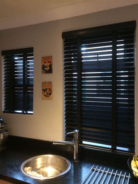 Black wooden blinds kitchen | Living room blinds, Blinds, Diy blinds