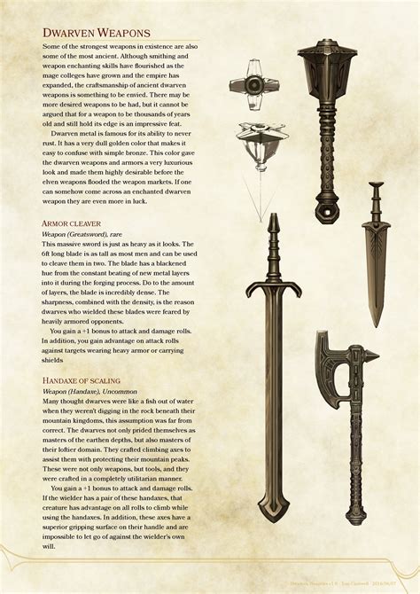 Dwarven Magic Weapons : r/UnearthedArcana