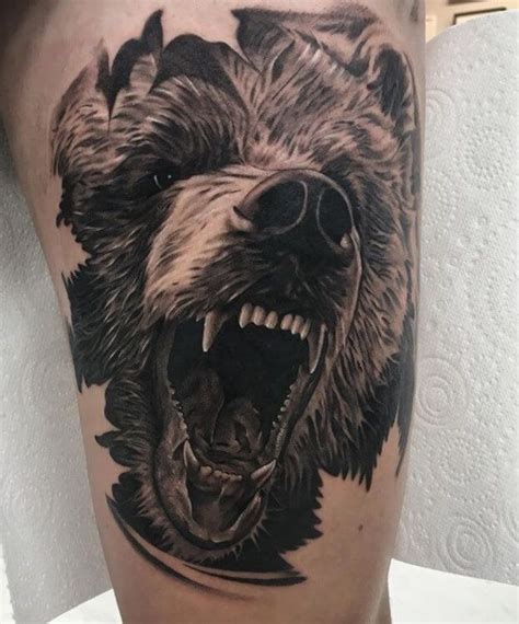 Angry Grizzly Bear Tattoo