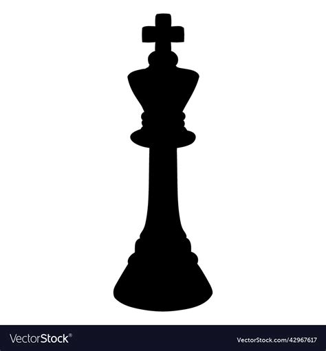 King chess piece realistic silhouette Royalty Free Vector