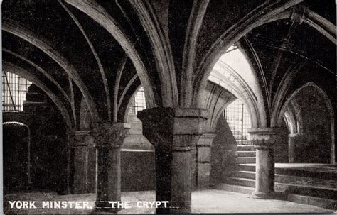 York Minster The Crypt England UK Unused Queen's Series Litho Postcard ...