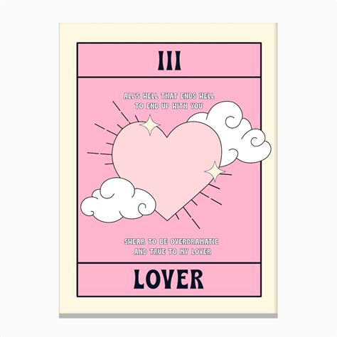 Taylor Swift Lover Tarot Card Canvas Print by SaratoninPrints - Fy