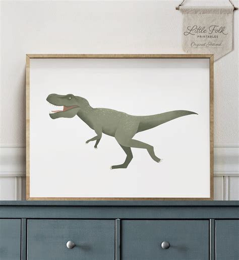 T-Rex Print - Green - Little Folk Printables