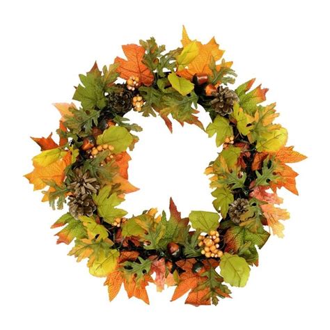 Northlight 20-in Indoor Leaf Artificial Thanksgiving Wreath at Lowes.com