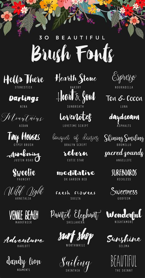 30 Delightful Brush & Script Fonts | Starsunflower Studio Blog | Brush ...