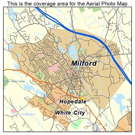 Aerial Photography Map of Milford, MA Massachusetts