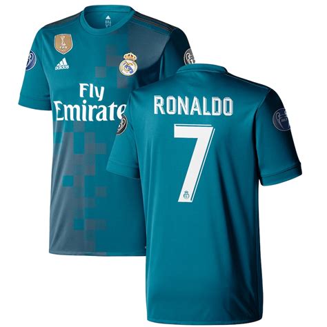 adidas Cristiano Ronaldo Real Madrid Teal 2017/18 Third Replica Jersey