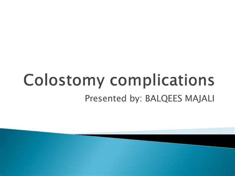 complications of colostomy