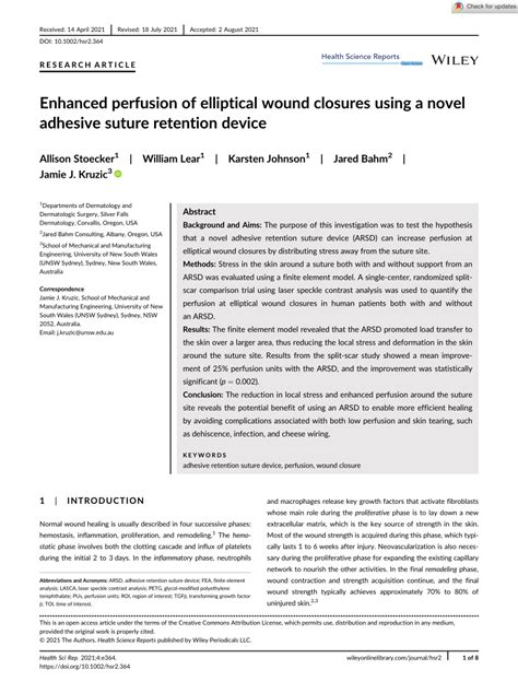 (PDF) Enhanced perfusion of elliptical wound closures using a novel ...