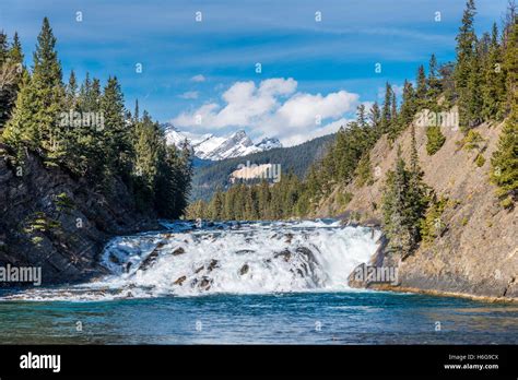 Bow Falls, Bow River, Banff National Park, Alberta, Canada Stock Photo ...