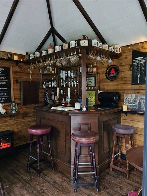 This Family's Tiny Garden Pub Looks Just Like a Real Bar Inside