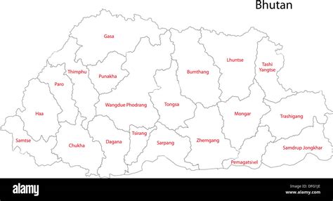 Outline map bhutan hi-res stock photography and images - Alamy