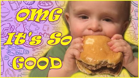 Babies First Burger - MadFam's Funny Baby Mad Jr Eats First McDonald's ...