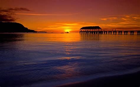 Jetty at Sunset, water, boat, jetty, people, nature, sunset, HD ...