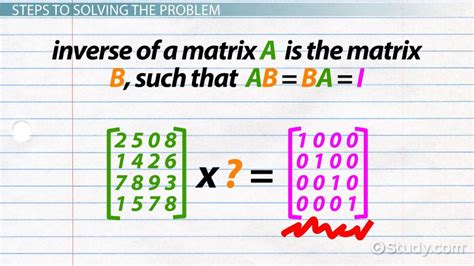 Finding the Inverse of a 4x4 Matrix | Overview & Examples - Video ...