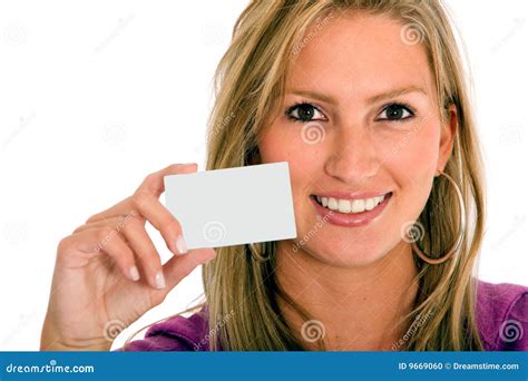 Personal contact card stock photo. Image of female, casual - 9669060