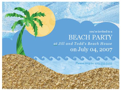 Beach Party Invitation Template - Word Templates