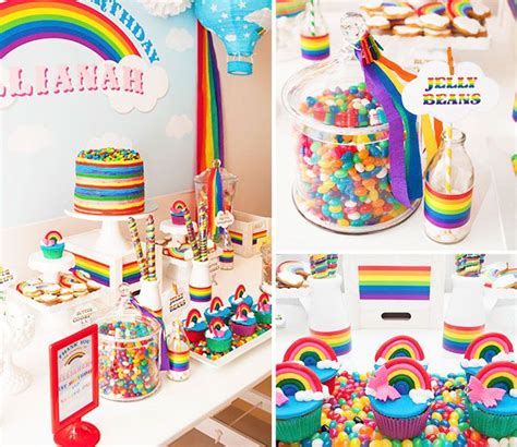 Rainbow Themed 1st Birthday Party | Kara's Party Ideas | Rainbow first ...