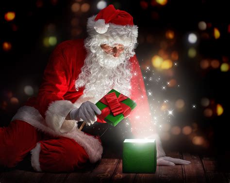 Christmas Santa Claus Opening Gifts Wallpaper,HD Celebrations ...